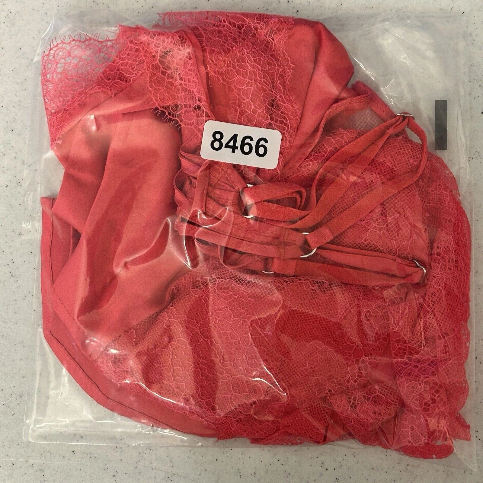 UNDERCOVER Victoria's Secret Chemise donna grande corallo rosa pizzo sexy angelo con spalline