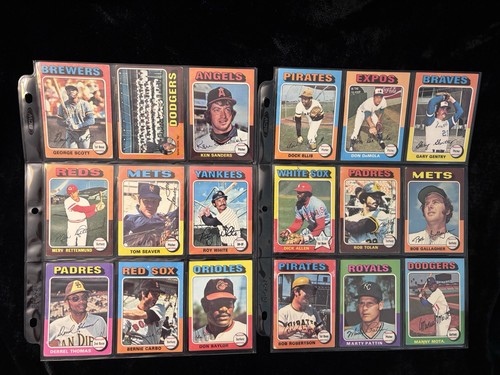 1975 Topps Baseball Partial Set 267/660 HOF RC’s Custom Binder Ryan Aaron Lot - Picture 10 of 14