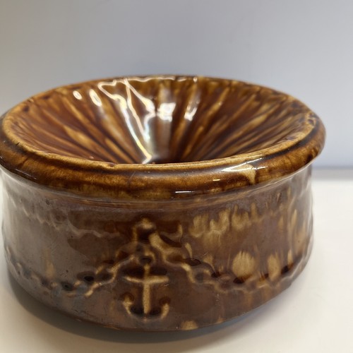 Antik Rockingham Bennington Stil Keramik Spucknapf Anker Seil Maritim LESEN - Bild 3 von 24