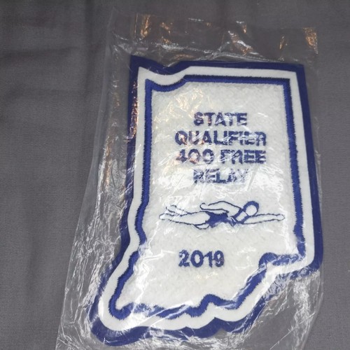 2019 State Qualifier 400 FREE RELAY IN Indiana 5 3/4" Chenille SEW On Patch - Photo 1/2