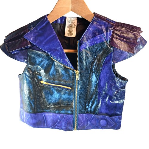 Disney Descendants 3 Mal Costume Vest Purple Black Zip Child Medium 7/8 - Picture 3 of 11