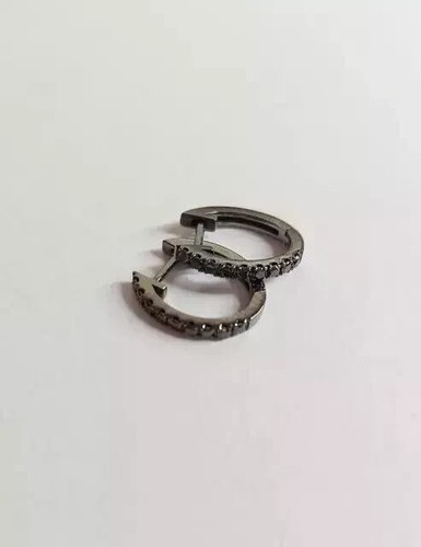 1.20Ct Round Cut Moissanite Women's Hoop Earrings 14k Black Gold Plated - Picture 2 of 3