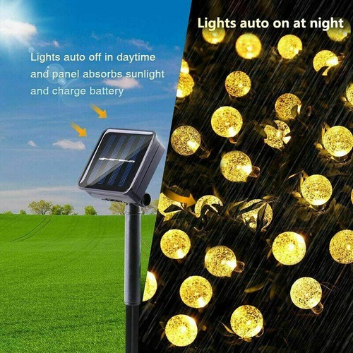 100LED SOLAR POWERED RETRO BULB STRING LIGHTS GARDEN OUTDOOR FAIRY SUMMER LAMP - Picture 7 of 15