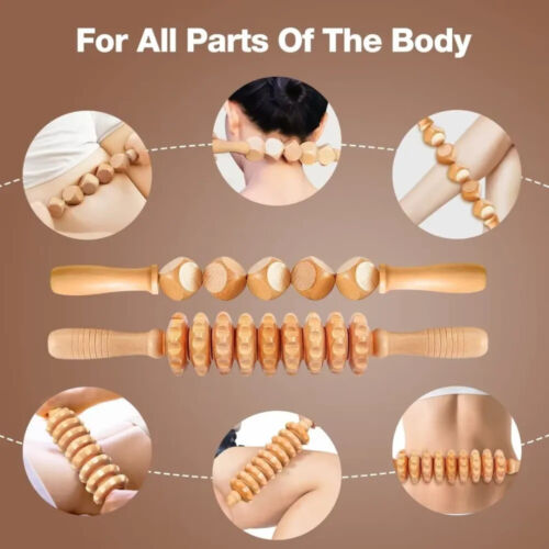 Wood Therapy Massage Tools Wooden Massager Maderoterapia Kit Tool Muscle Relax - Picture 5 of 39