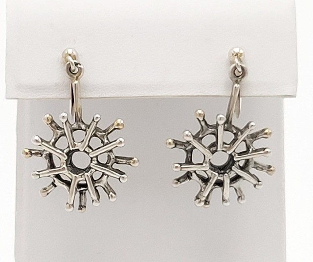 RARE Norway Studio E+P Sterling Abstract MOD Brutalist Dangle Earrings 1960s RARE Norway Studio E+P Sterling Abstract MOD Brutalist Dangle Earrings 1960s