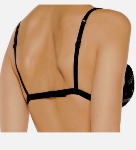 Reggiseno donna La Perla Calypso nero seta cristallo triangolo senza fili 36B nuovo con etichette - Foto 11 di 11