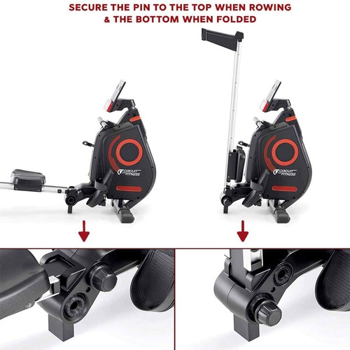Rowing Machine Magnetic Resistance Folding Compact Space Saving CIRCUIT FITNESS - Picture 6 of 12