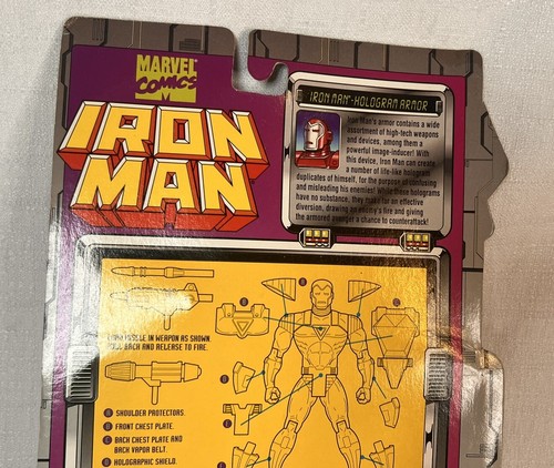 MARVEL COMICS IRON MAN - HOLOGRAM ARMOR POWER MISSILE FIGURE - 1995 Toy BIZ - Picture 8 of 8