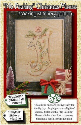 "No Peeking" Weihnachten Maus Strumpf Heftmuster #273 von Shirley Hudson - Bild 1 von 2