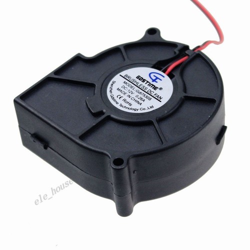 75mm 12V Brushless DC Blower Cooling Fan Exhaust Fan 2Pin 75x75x30mm Computer PC - Foto 6 di 11