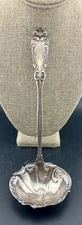 Holmes & Edwards Silver-plate Soup Ladle Large 9”  Engraved "AK"