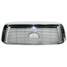 AM New Front Grille Chrome Shell w/Silver Billet Insert For 10-13 Toyota Tundra