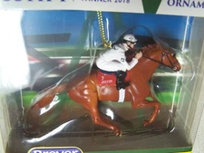 Breyer Christmas Ornament Justify Triple Crown NIB - WHITE SILKS