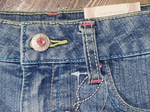 Arizona NWT Butterfly Jean Shorts Girls 12 Slim, 5 Pocket, Cut-offs, w/Keychain - Picture 2 of 7