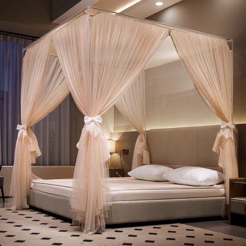 Mosquito Net Double Layers Bed Netting With Zipper Tubes Summer Curtain For Bed - Picture 72 of 72