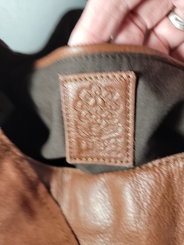 Borsa a tracolla patchwork in pelle e camoscio marca Lucky - Foto 10 di 13