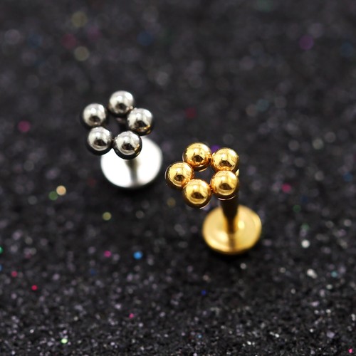Crystal Dots Ear Cartilage Lip Ring Bar Stud Flat Back Climber Piercing Earring - Picture 14 of 60