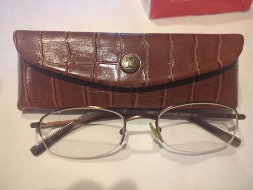 Tommy Bahama Eye Glasses TB112 antique Cooper Brown With Croc Inspired Case - Picture 3 of 7