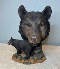 Bear Statue Detailed Bear's Head & Full Figure Resin Sculpture Westland Giftware