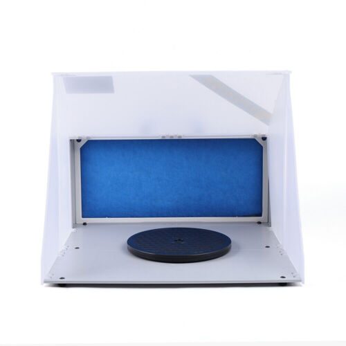 Portable Airbrush Studio Spray Booth Paint Sprayer Filter with/ Rotary Turntable - Imagen 3 de 10