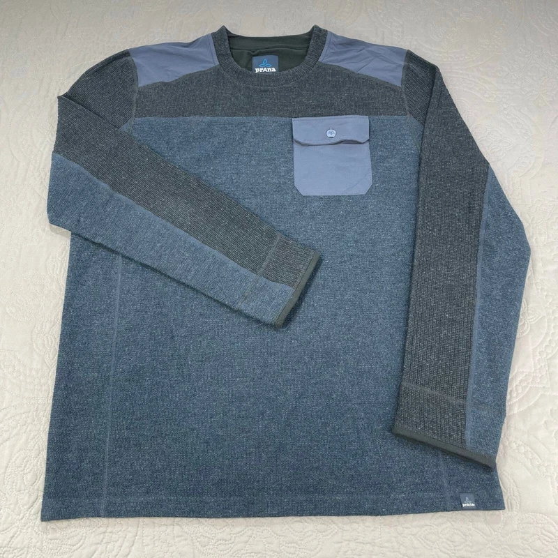 prana lonan pullover flap pocket wool knit shirt