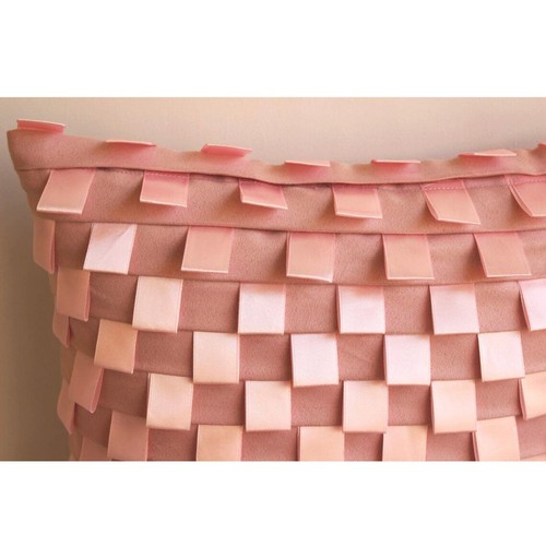 Decorative Sofa Cushion Case Pink 16"x16" Faux Suede - Soft Pink Dreams - Picture 2 of 4