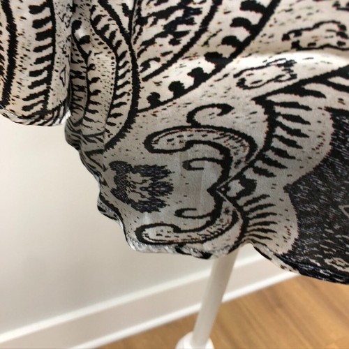 APNY tunica raso seta toggle blusa camicia donna piccola paisley manica lunga nuova - Foto 5 di 18
