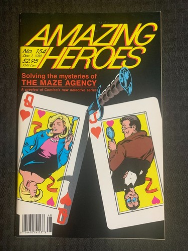 1988 AMAZING HEROES Comic Magazin #154 Sehr guter Erhaltungszustand 7.0 Maze Agency / Buck Rogers