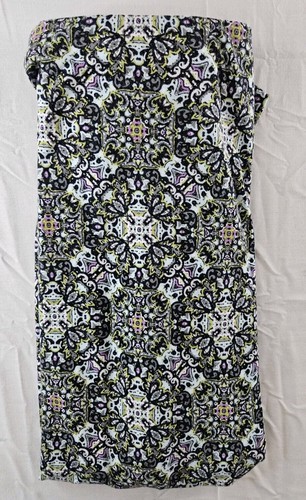 J Jill Skirt Women's Size Small Green Sky Kaleidoscope Midi Faux Wrap S Stretch  - Picture 12 of 12
