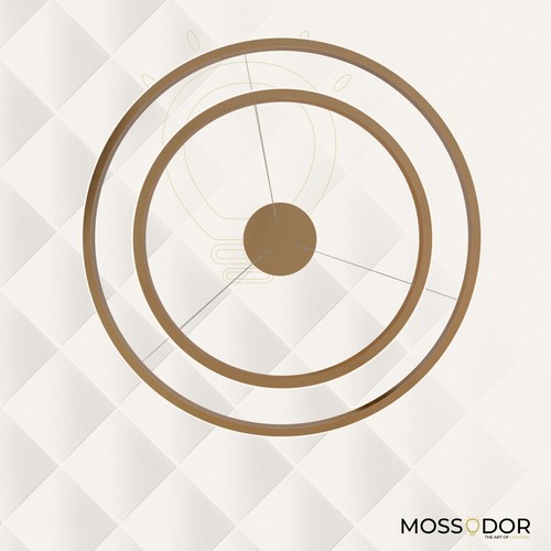 LED Chandeliers Ceiling Light Fixtures Modern Gold Black 2 Rings Shades Lights - Picture 8 of 26