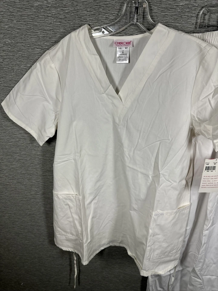 Nuevo con etiquetas Conjunto Exfoliante Cherokee Workwear Blanco Estilo 1782 y Missy Fit 4001 Talla Pequeña Foto 2 de 4