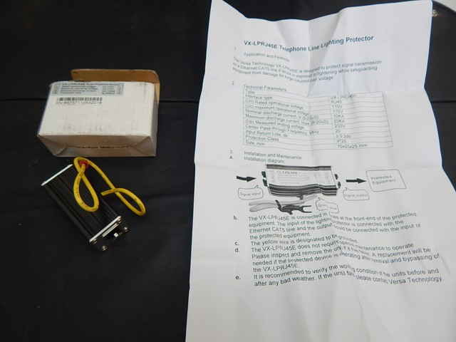 VERSATEK VERSA TECHNOLOGY VX-LPRJ45E Ethernet Port Surge Protection Device VERSATEK VERSA TECHNOLOGY VX-LPRJ45E Ethernet Port Surge Protection Device