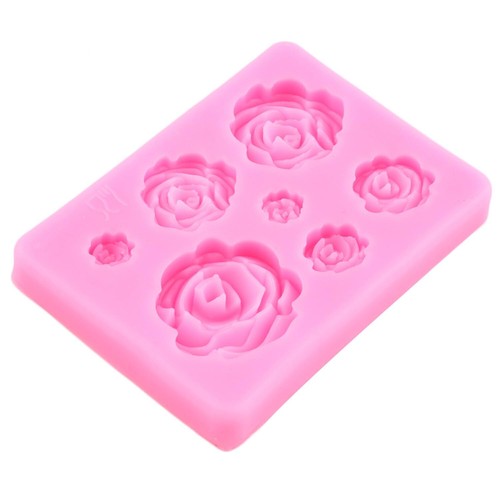 Set of 4 Rose Flower Silicone Molds Fondant Cake Chocolate Molds for Cupcake - Picture 6 of 9