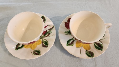 Set Of 2 Cups/Saucers, Vintage Blue Ridge Southern Potteries, Handpainted - Picture 4 of 8