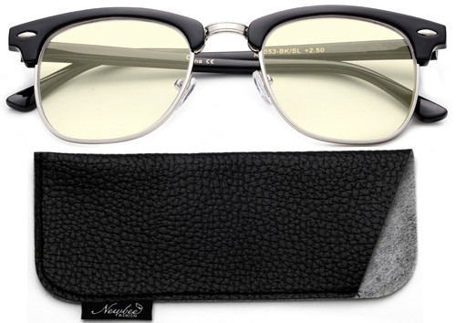 Gafas de PC con bloqueo de luz azul, reducen la fatiga ocular, medio borde retro ovalado vintage - Imagen 5 de 16
