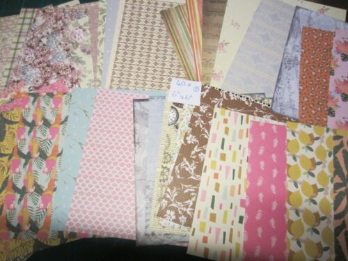 New 40 Various Mixed Designs backing papers  6" X 6" - Photo 1 sur 5