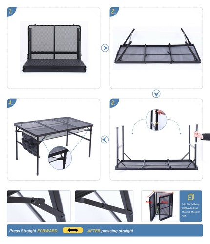 Camping Table, Table for Grill Outdoor Table Outdoor Cooking Table Picnic Tables - Picture 24 of 26