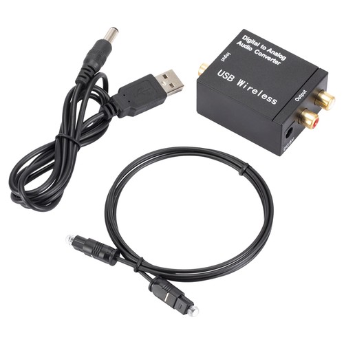 Digital To Analog Audio Converter Fiber Optic Toslink Coaxial Signal To Rca R/L