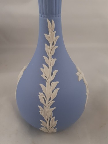 Vaso Wedgwood Seasons Bud Jasperware Blu Primavera Estate 14 cm Vintage Britannico - Foto 11 di 14