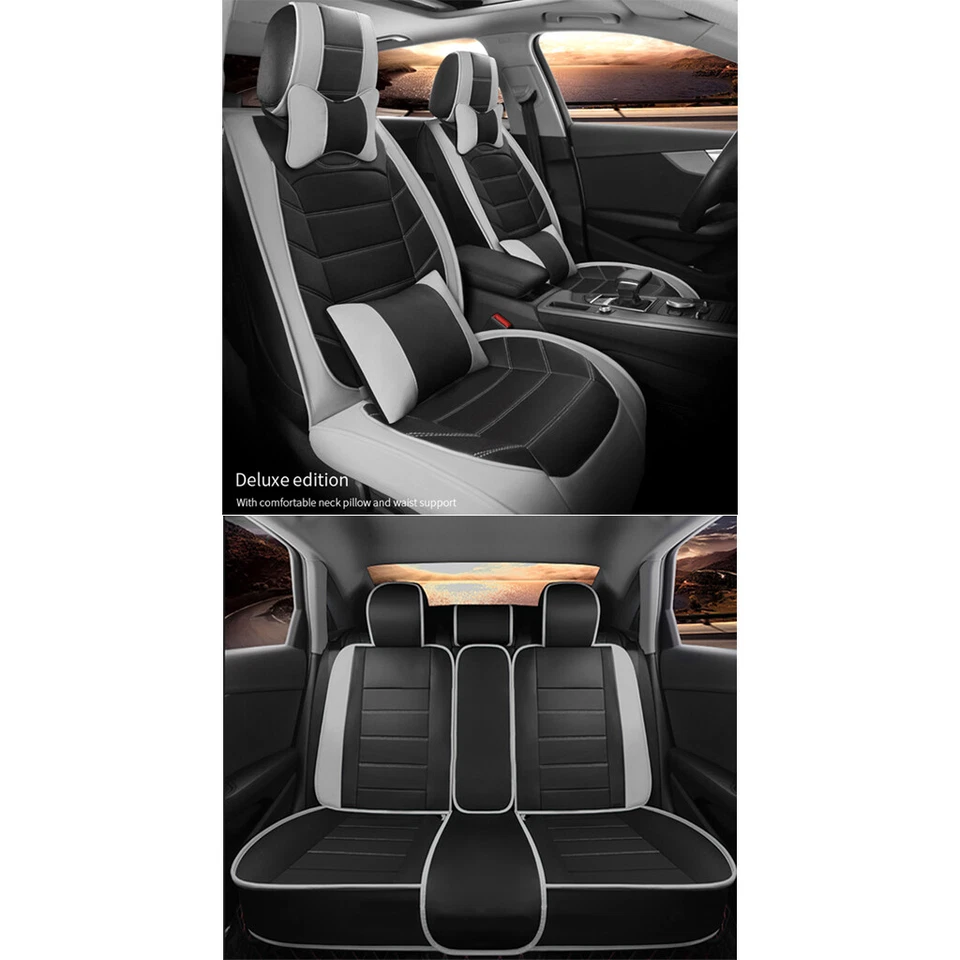 Juego de 5 fundas de asiento de coche de cuero para Toyota Camry protector de cojín delantero trasero Foto 3 de 4