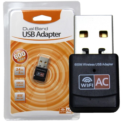 600Mbps Dual Band 2.4GHz 5GHz WiFi Adapter USB Wireless 802.11ac/b/g/n Dongle US - Picture 3 of 7
