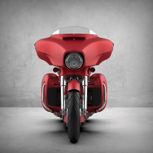 Wicked Red Denim Adjustable Batwing Air Deflector For 14+ Harley Touring FLHR - Picture 4 of 5
