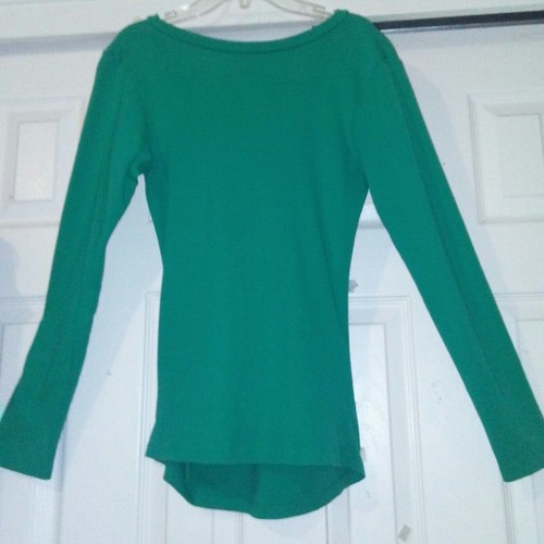 Curious Gypsy Damen Umstands Strick Top Größe M Stretch Rüschen Grün V-Ausschnitt L/S - Bild 9 von 9