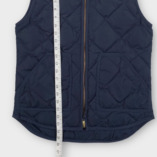 Chaqueta Chaleco J Crew Para Hombre Extra Pequeña Azul Marino Plumón de Ganso Puffer Cremallera Acolchada Exterior - Imagen 10 de 10
