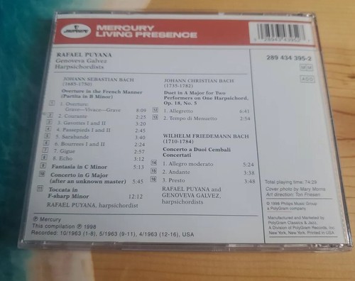 Puyana Plays Bach (CD, Jun-1998, Mercury) - Picture 3 of 3
