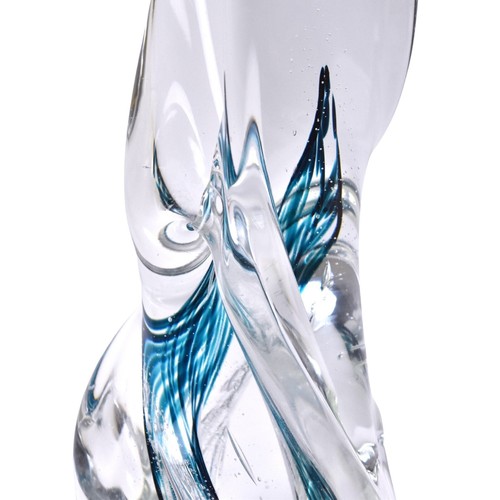 Vintage große wirbelnde geblasene Glas abstrakte Skulptur von Rollin Karg - Bild 7 von 13