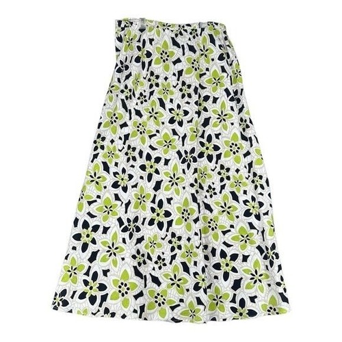 Cato 14/16W Linen Blend Floral MIDI Skirt Bloomcore Boho Gypsy Hippie Pull On - Picture 1 of 10