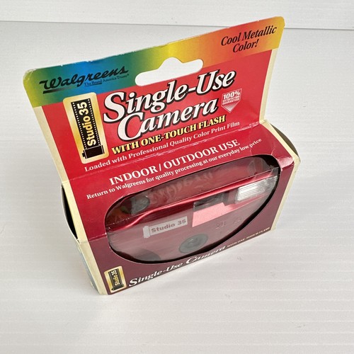 Vintage Single Use Camera Studio 35 Walgreens Metallic Red Sealed - Picture 5 of 7