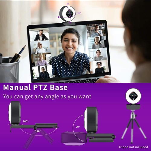 Streaming Webcam 1080P with Ring Light, HD Web camera with Digital Zoom - Picture 6 of 7