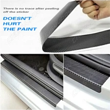 4PCS Black Rubber Car Door Scuff Sill Cover Panel Step Protector SYJIIP